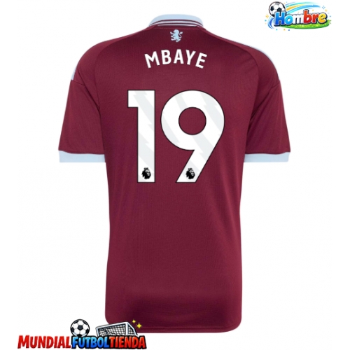 Camiseta Aston Villa Ibrahim Mbaye #19 Primera Equipación Replica 2026-27 mangas cortas